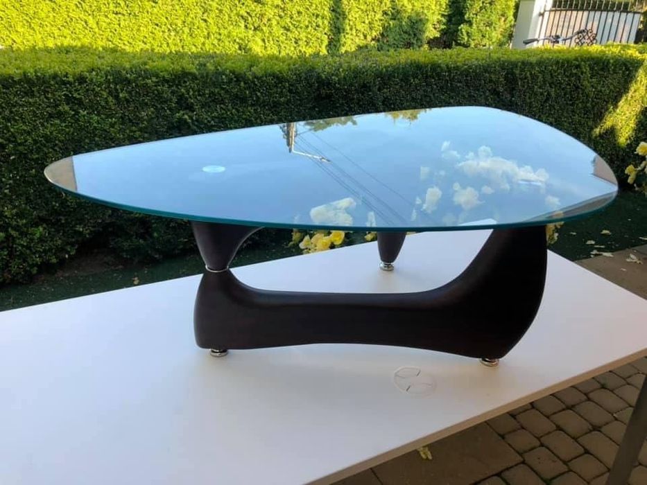 Designerski Szklany Stolik Kawowy Noguchi Łezka Mid-Century Modern
