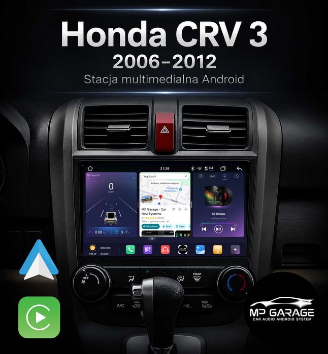 Radio Nawigacja Android_14 Honda CRV 4G LTE CarPlay/AndroidAuto Qled Montaż