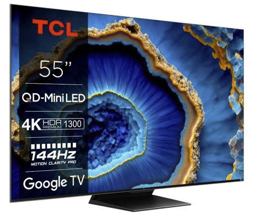 Telewizor TCL Mini LED 55C803: QLED 4K 144Hz Google TV, HDMI 2.1