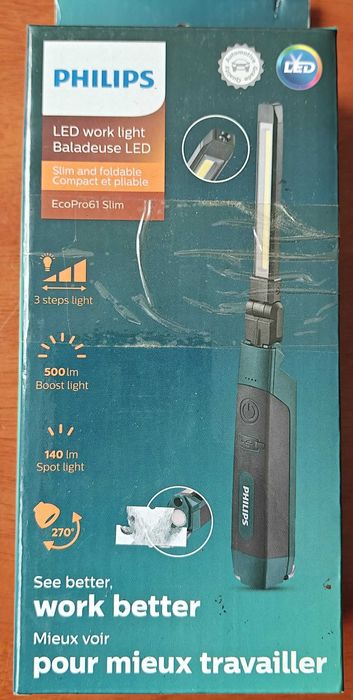 Philips Ledowa lampa robocza EcoPro61 SLIM, RC620X1. Latarka