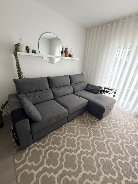 Sofá IKEA EKLSTUNA – 3 lugares com chaise longue | Antracite