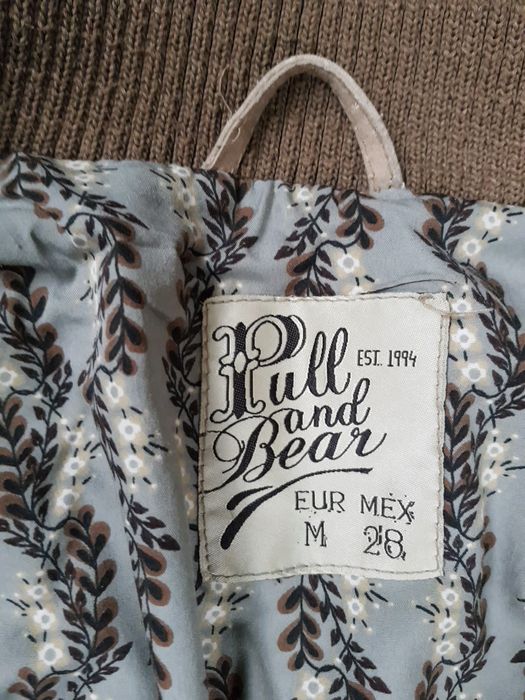 Kurtka skórzana M Pull & Bear jasny brąz beżowa camel