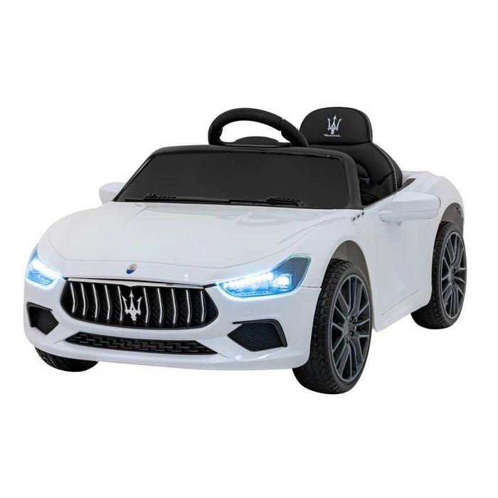 Maserati Ghibli na akumulator dla dzieci Biały + Pilot  LED Audio