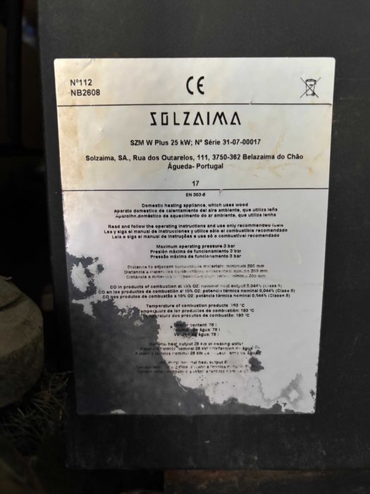 Caldeira a Lenha Solzaima W Plus 25kW
