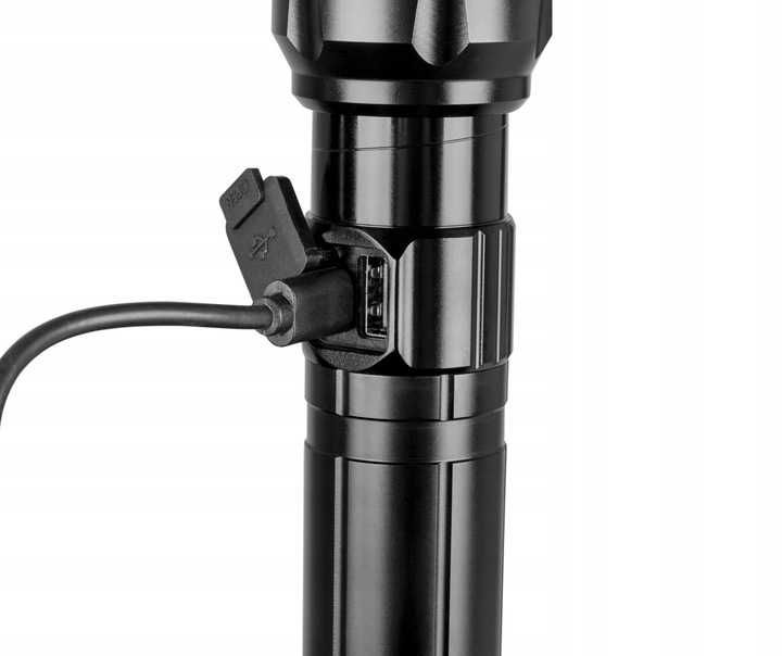 ZOOM Latarka LED taktyczna wojskowa akumulatorowa 30W MOCNA solidna