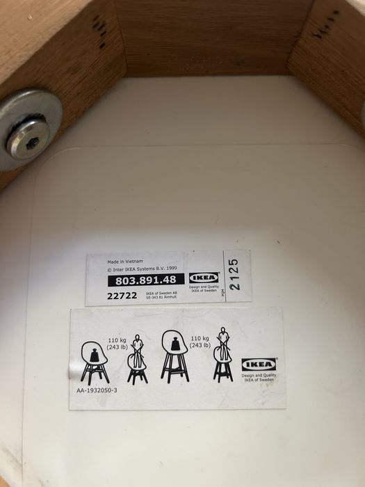 Cadeira branca Fanbyn IKEA  (conjunto 6 cadeiras) pouco usadas