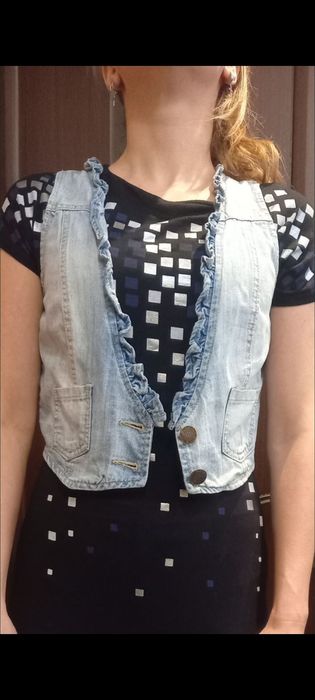 Джинсова жилетка, жилет, безрукавка