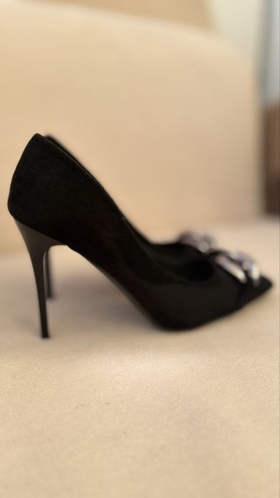 Чорні лодочки замш