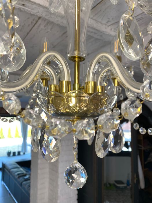 Люстра вінтажна Чехословакія, кришталева лампа