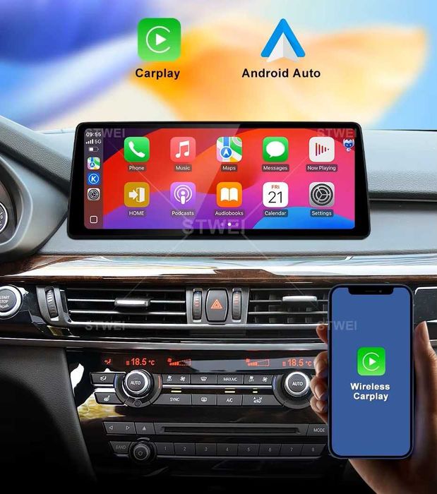 CarPlay Android Auto Radio DAB+ Opcja Bluetooth YouTube Yanosik Android USB GPS WiFi 4G MP3 DSP Android BMW X6 F16 X5 F15 System BOSE