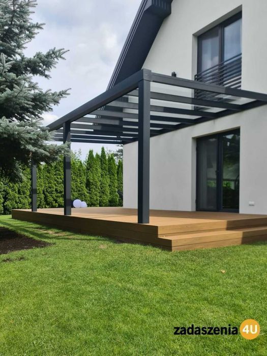 Zadaszenia tarasów aluminiowe ogrody zimowe szklane zabudowy tarasów wiaty aluminiowe pergole aluminiowe systemy przesuwne szkło VSG
