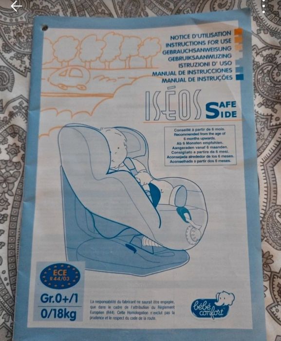 Cadeira auto bebeconfort Gr0+/1; 0/18kg