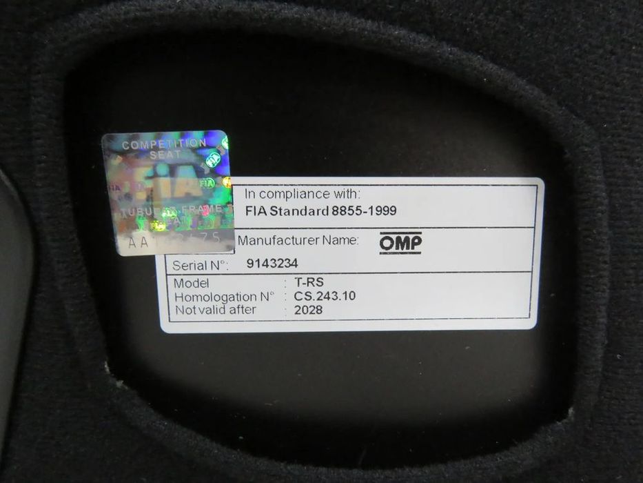 Baket OMP TRS-E Preta Com Homologação FIA