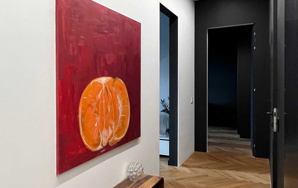 Obraz "Mandarynka" akryl na płótnie 120 x 120 cm