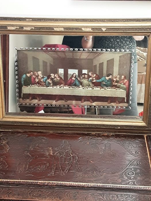 Quadro  Última ceia de Jesus Cristo com mais de 100 anos