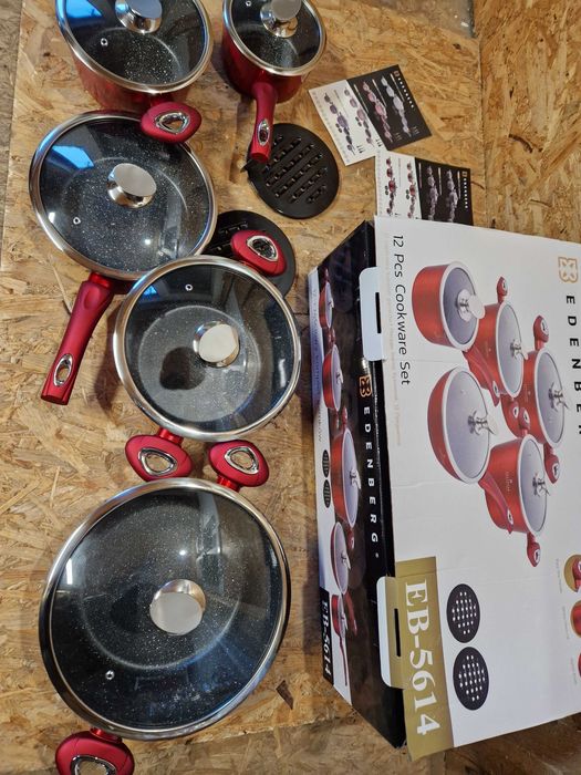 Garnki Edenberg EB 5614 Indukcja zestaw garnków marmurowych