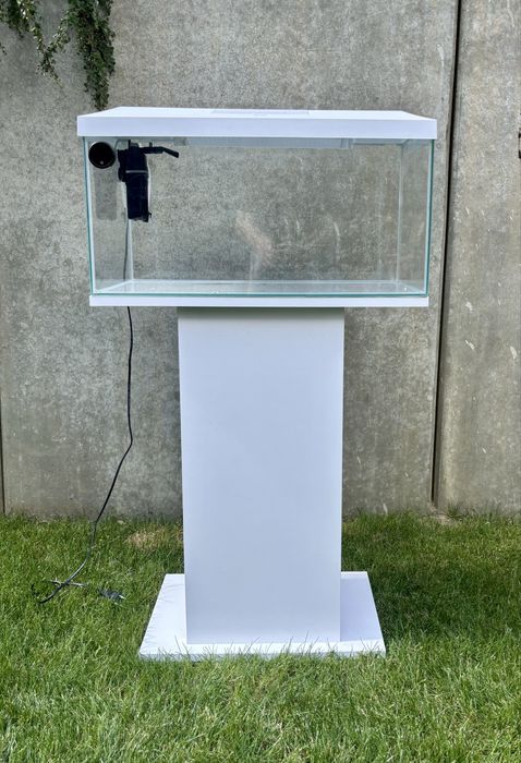 Kompletny zestaw akwarysty Aqua szafka + filtry i dodatki! Gotowy do startu