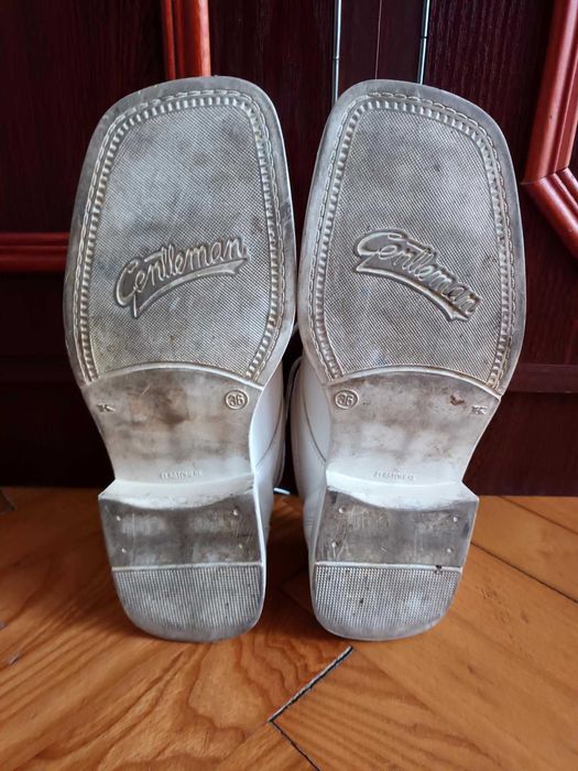 Buty komunijne chłopięce białe 36 Gentleman skóra