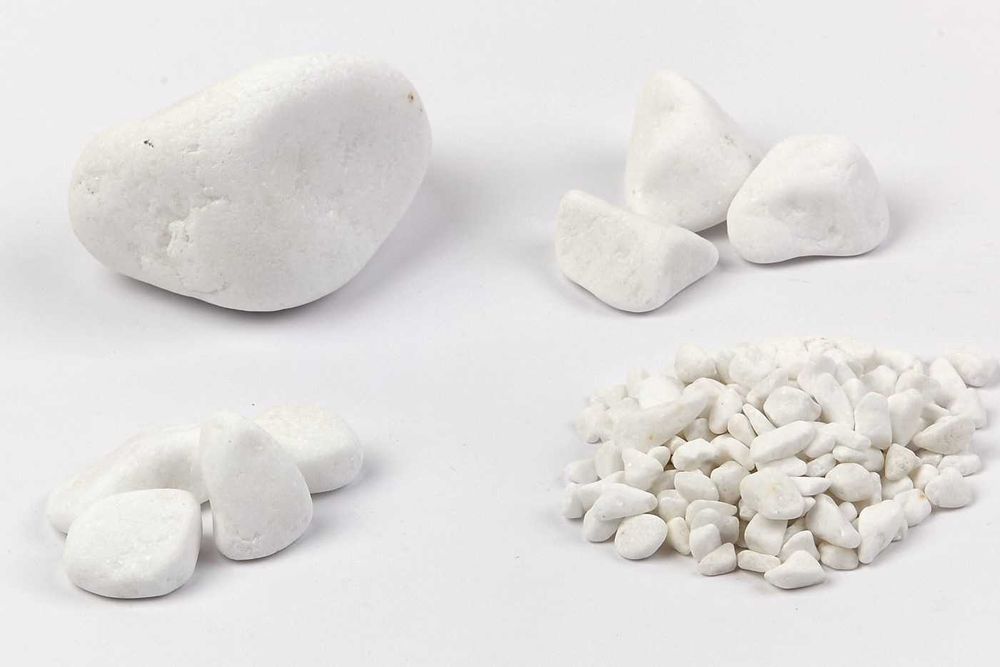 Kamień śnieżnobiały Thassos biały otoczak 20 kg 1-3 i 3-6 cm grecki