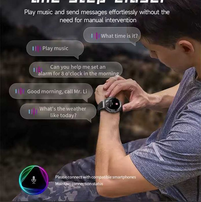 Смарт часы: VWAR AK82 MAX. LED-фонарик 3 режима. 3D-меню. 1000mAh.