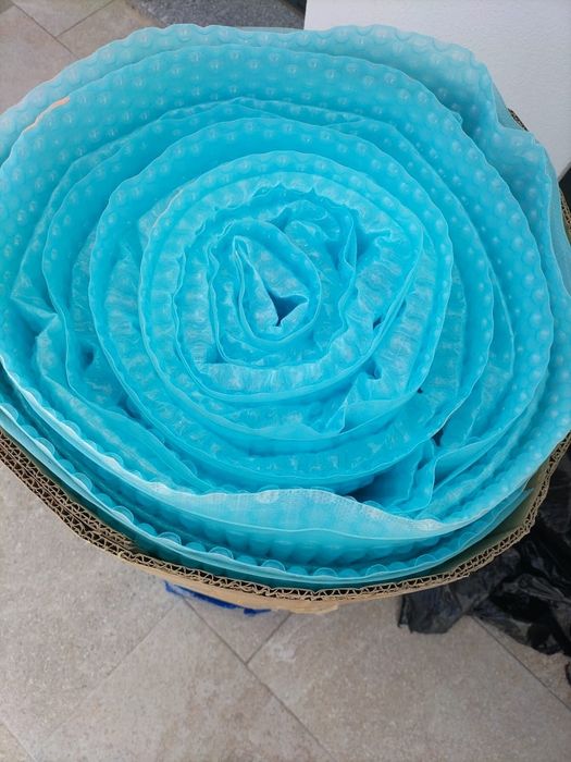 Manta de aquecimento de piscina, capa plástico de bolhas 800 micras azul claro