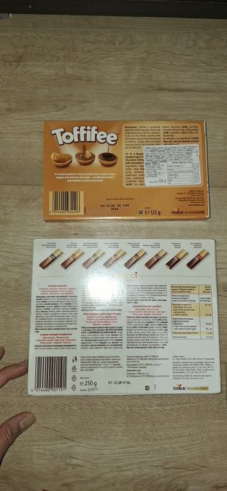 Toffifee i Merci, oba opakowania z dobrą datą
