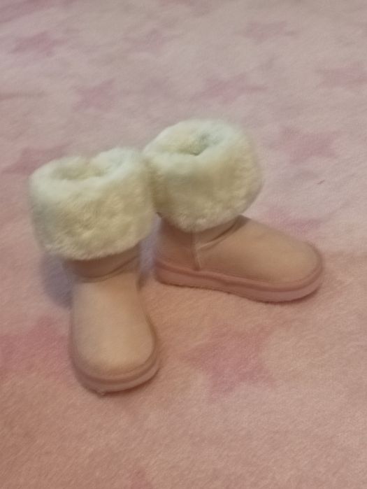 Śniegowce kozaki różowe z futerkiem r.25