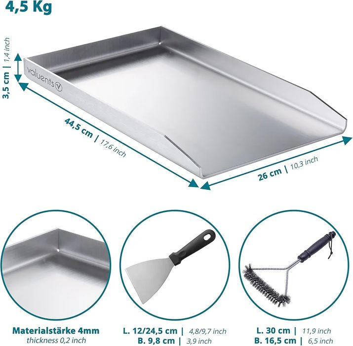 Płyta grillowa ze stali nierdzewnej