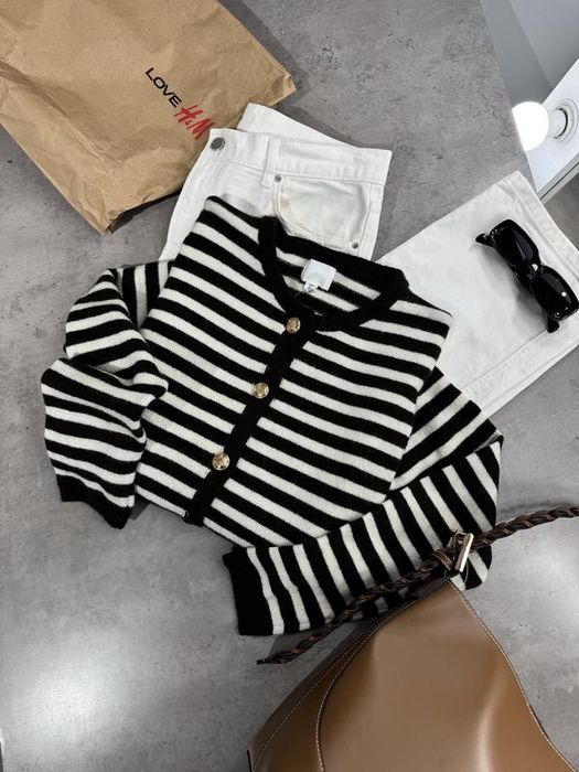 кардиган H&M old money S  в полоску