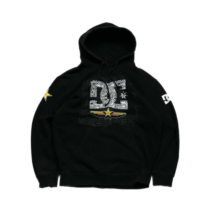 Y2k hoodie DC Rockstar bluza z kapturem M grunge sk8 print