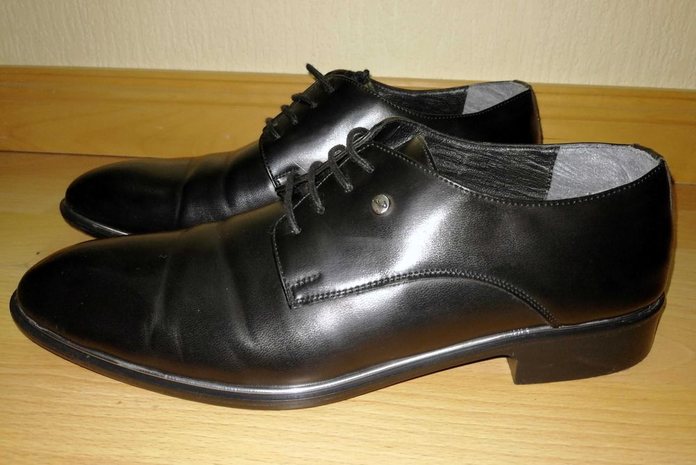 Wizytowe czarne półbuty męskie Rozm. 40 Tamboga Handmade eleganckie