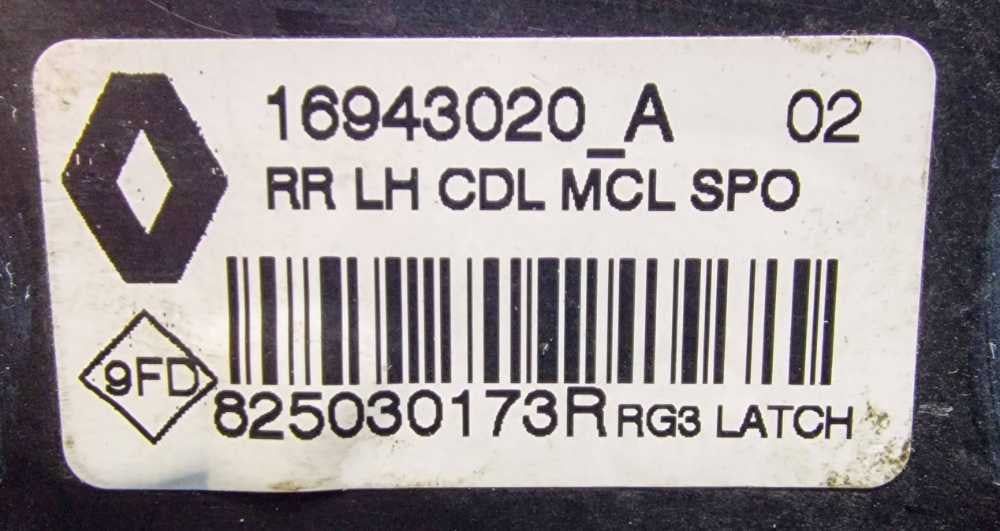Fechadura / Fecho Porta Trás Esquerdo 825030173R - RENAULT MEGANE IV Hatchback