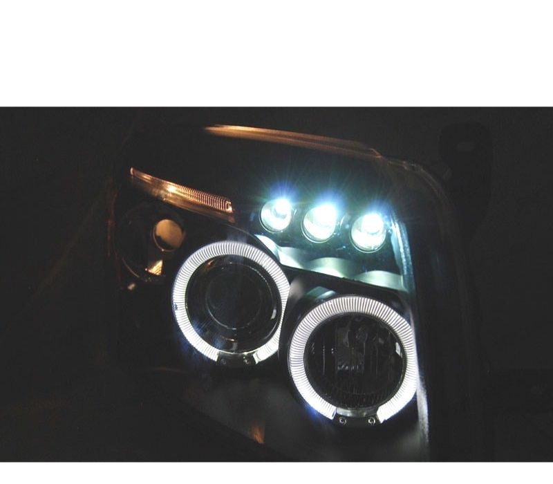 CONJUNTO DE FARÓIS PARA DODGE CALIBER 06-12 LED PRETOS