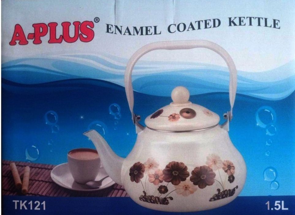 Чайник 1,5л ТK-121 A-Plus З свистком. Емальований з малюнком