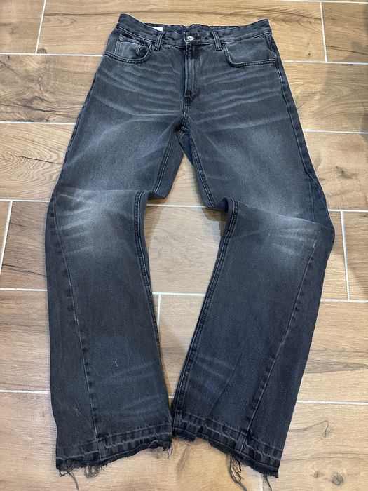 zara flared jeans zip