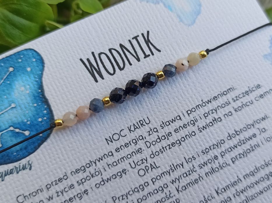 Wodnik, bransoletka na szczęście