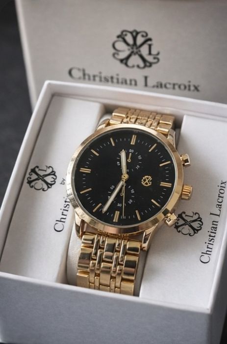 Relógio dourado Christian Lacroix masculino