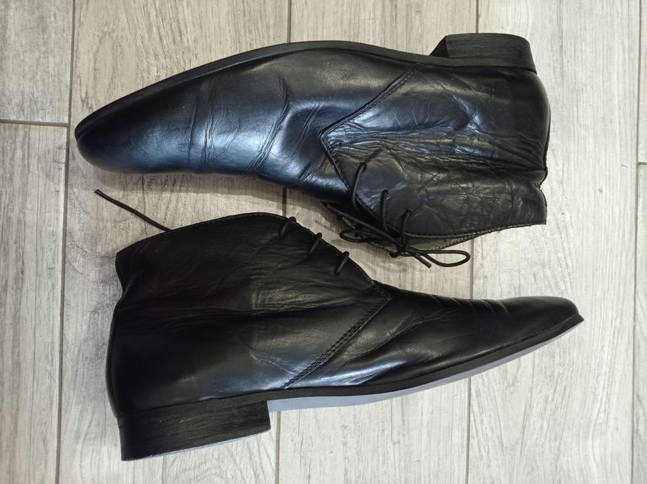Чоловічі шкіряні черевики, напівчеревики, туфлі Ziga, чорні, 44 р.