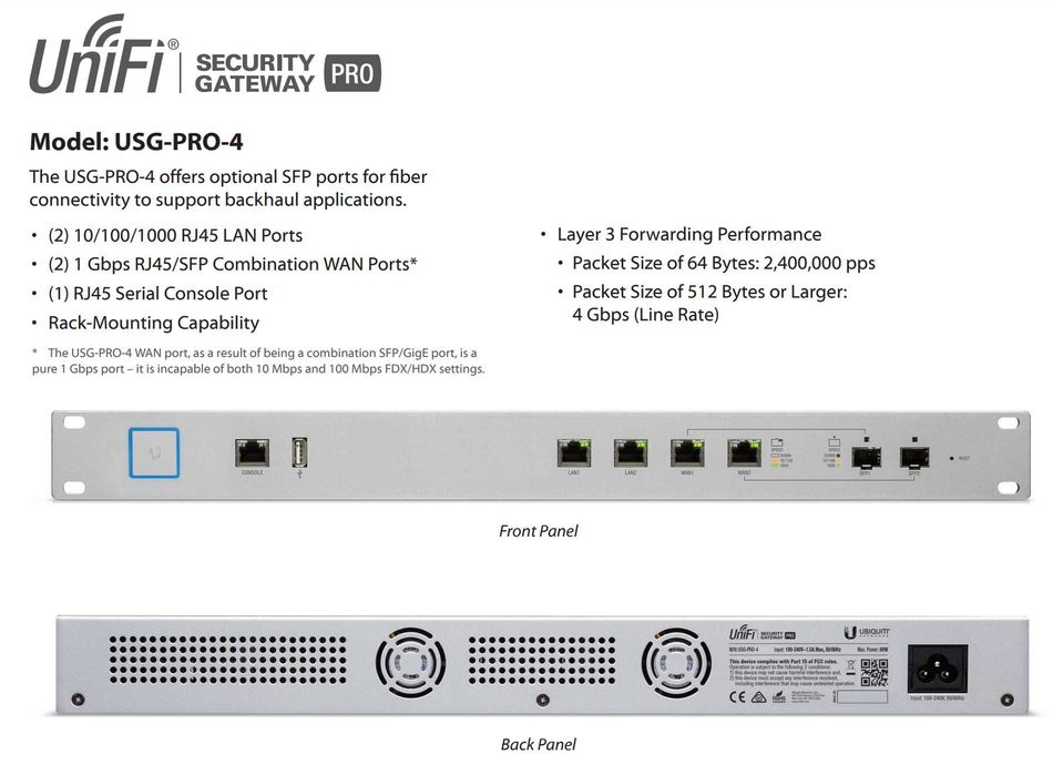 Unifi Security Gateway PRO - USG-PRO-464738296627970120