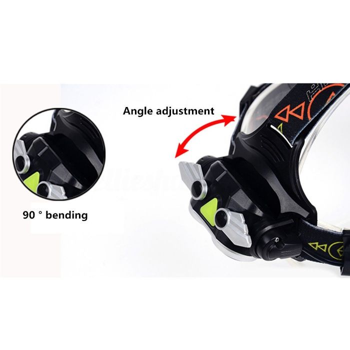 Elfeland Lanterna cabeça + cabo USB + APITO led foco cree t6 3AA 1865