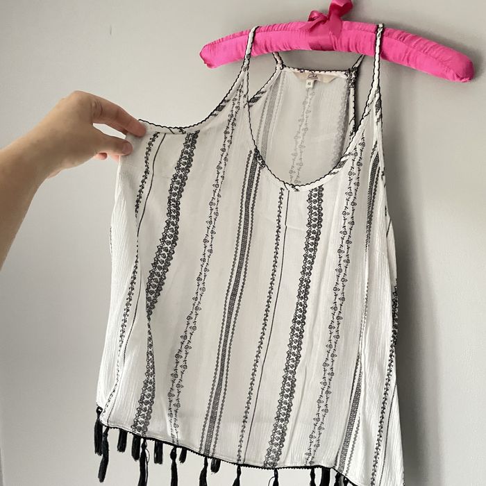 C&A bluzka na ramiączkach chwosty 100% wiskoza M