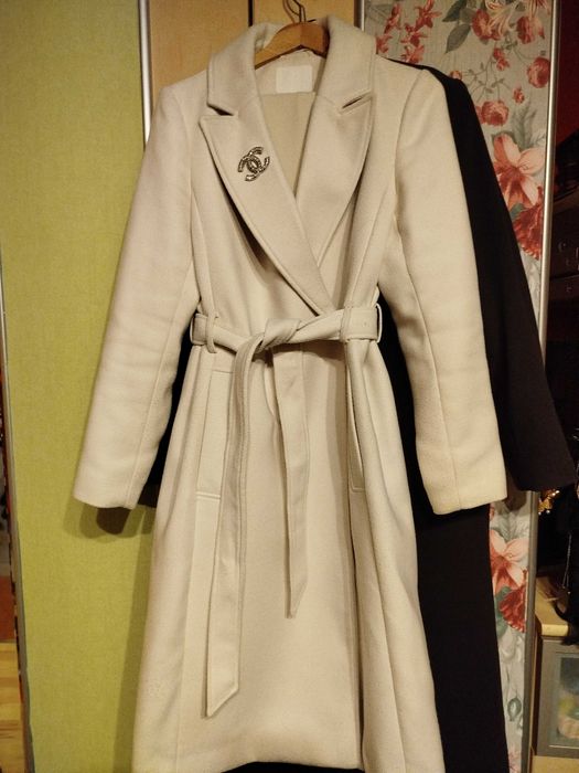 Płaszcz ecru H&M rozmiar S