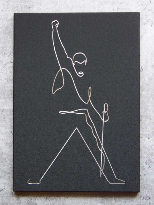 Freddie Mercury Queen Obraz grawerowany na blasze Staloryt