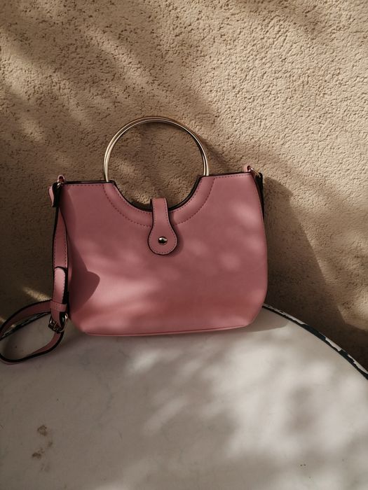 Elegancka mala torebka damska roz pastelowy