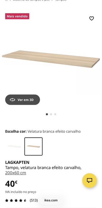 Vendo tampo secretaria ikea novo