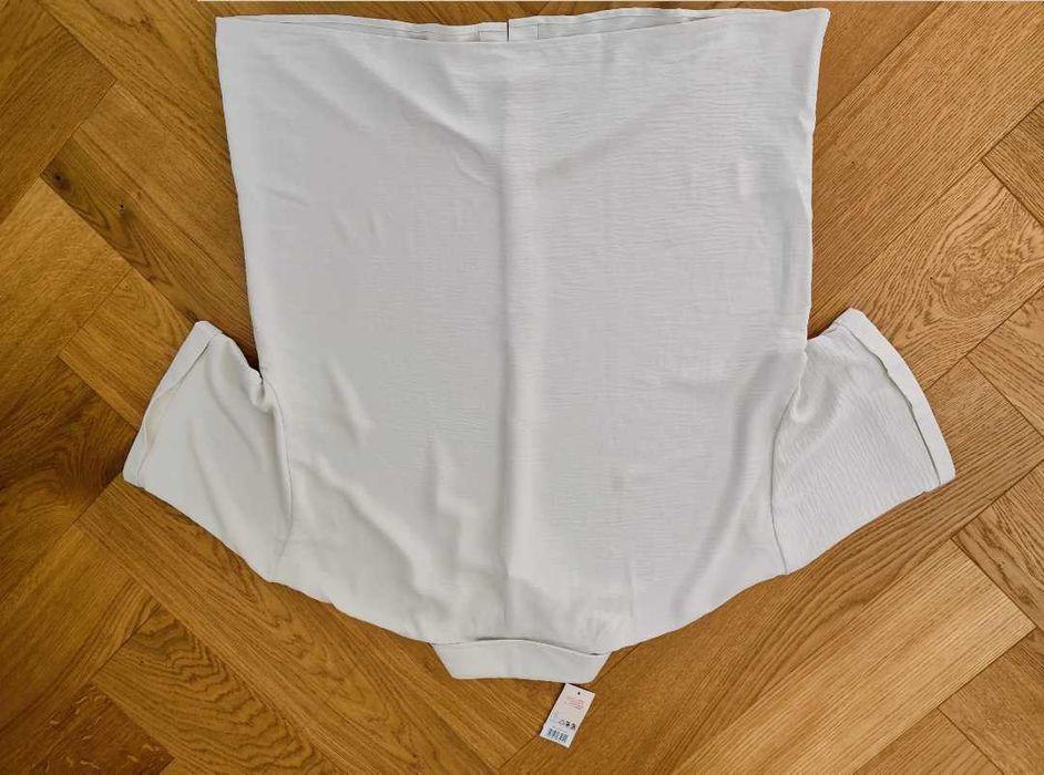 Nowa koszula damska L XL XXL oversize krótki rękaw jasny beż