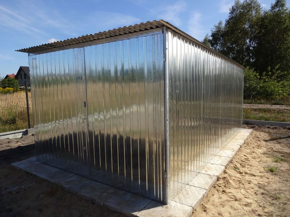 Garaż blaszany 3x5 m Ocynkowany Garaż Blaszak Wzmocniony Garaże blaszane 3x5 3x6 4x5 4x6 6x5 6x6 PRODUCENT