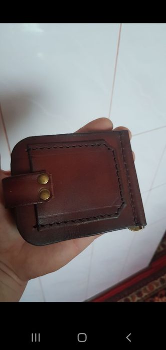 Зажим для денег кожаный