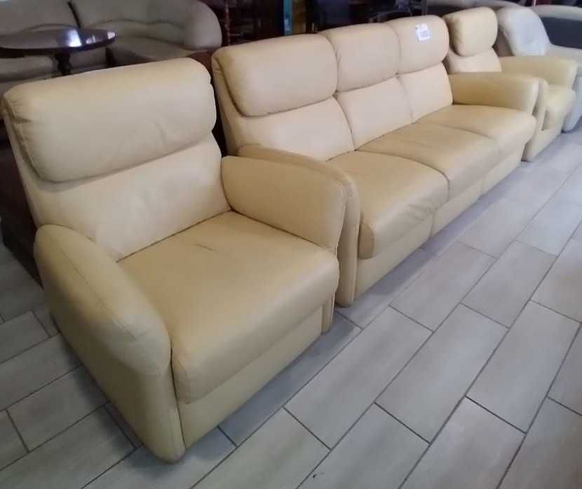 Кожаный диван и кресла комплект Италия Caliaitalia