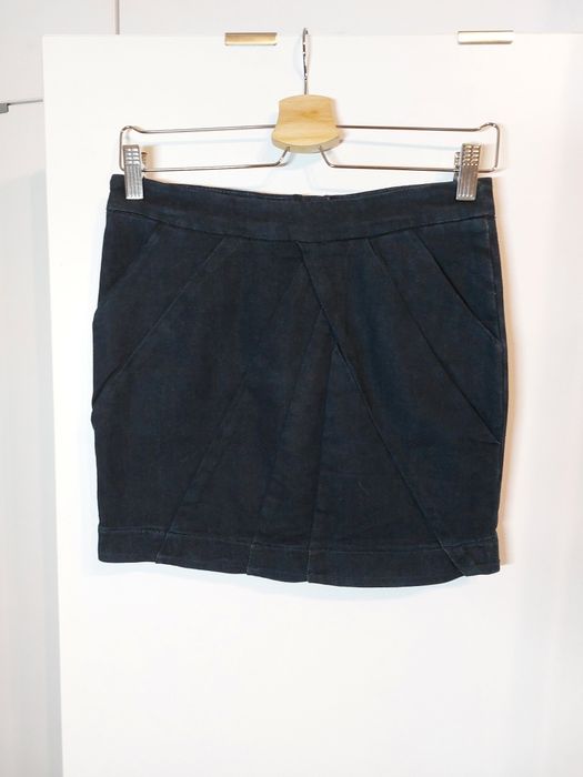 Granatowa spódnica Mohito 36/S elegancka spódniczka prosta jeansowa S